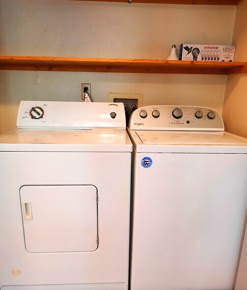 Convenience of washer and dryer inside the home, includes an ironing board - 220 Woodland Pky