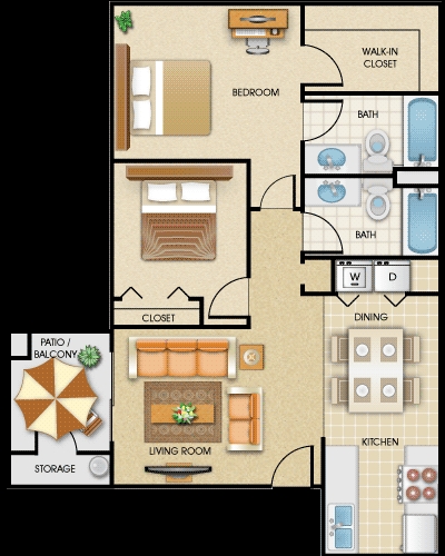 2BR/2BA - Colores Del Sol