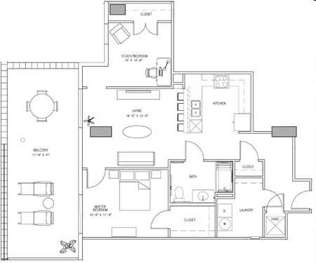 2BR/1BA - 21 Rio Apartments