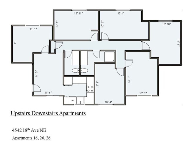 Floorplan - Upstairs Downstairs Apartments