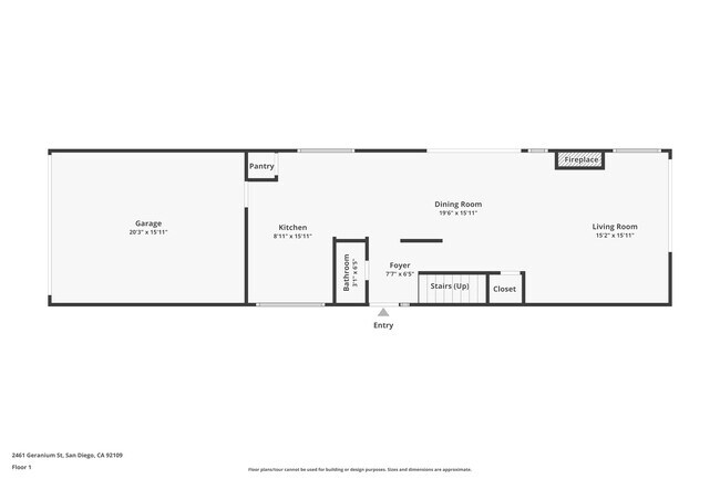 First floor plan - 2461 Geranium St