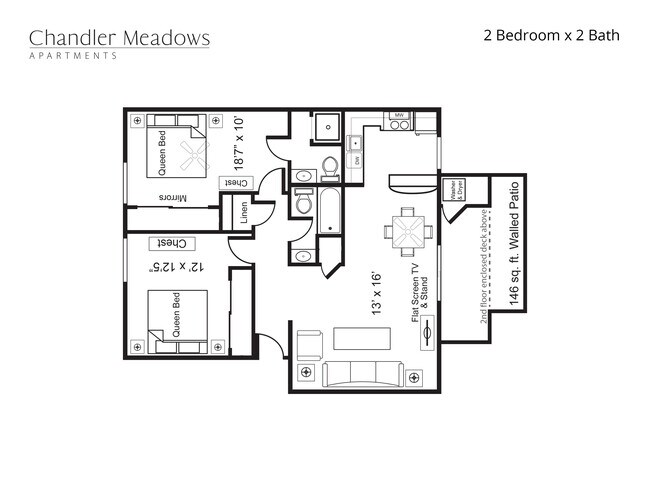 2 Bedroom, 2 Bath - Chandler Meadows