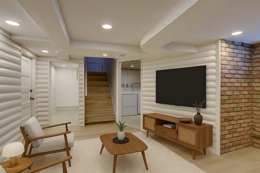 Virtually staged basement - 5210 Rees St