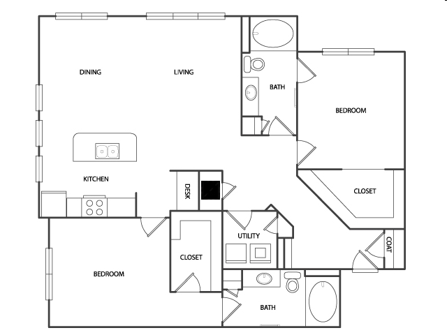 2BR/2BA - 33ThirtyThree