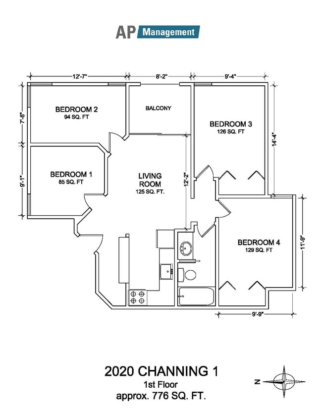 Floorplan - Channing Campus Apartments