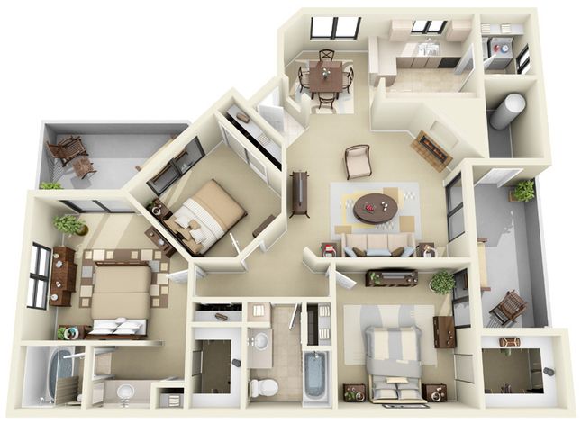 Floorplan - San Tropez Apartment Homes