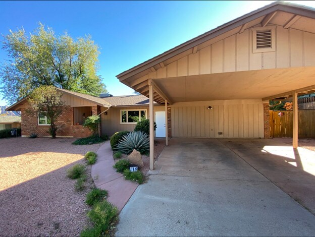 Front of House and Carport - 115 Flaming Arrow Way