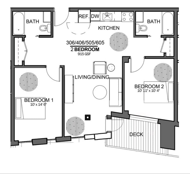 Floorplan - Walter Huntington Apartments