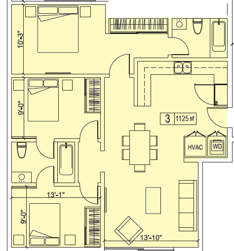 Floorplan - Lido Apartments - 3714 Kelton