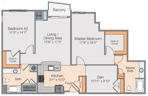 2BR/2BA - The Galaxy Apartments