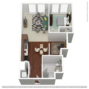 1br/1ba Study - Rincon Green