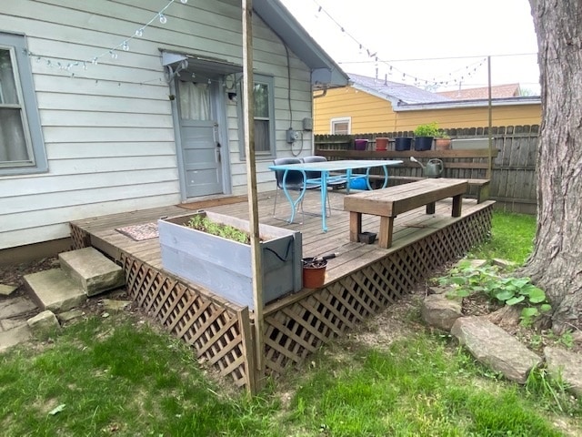 Rear deck with built in bench on the west side - 215 E Vermilya Ave