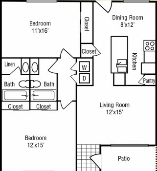 1,175 2 bed 2 bath .jpg - Stoneriver Apartments
