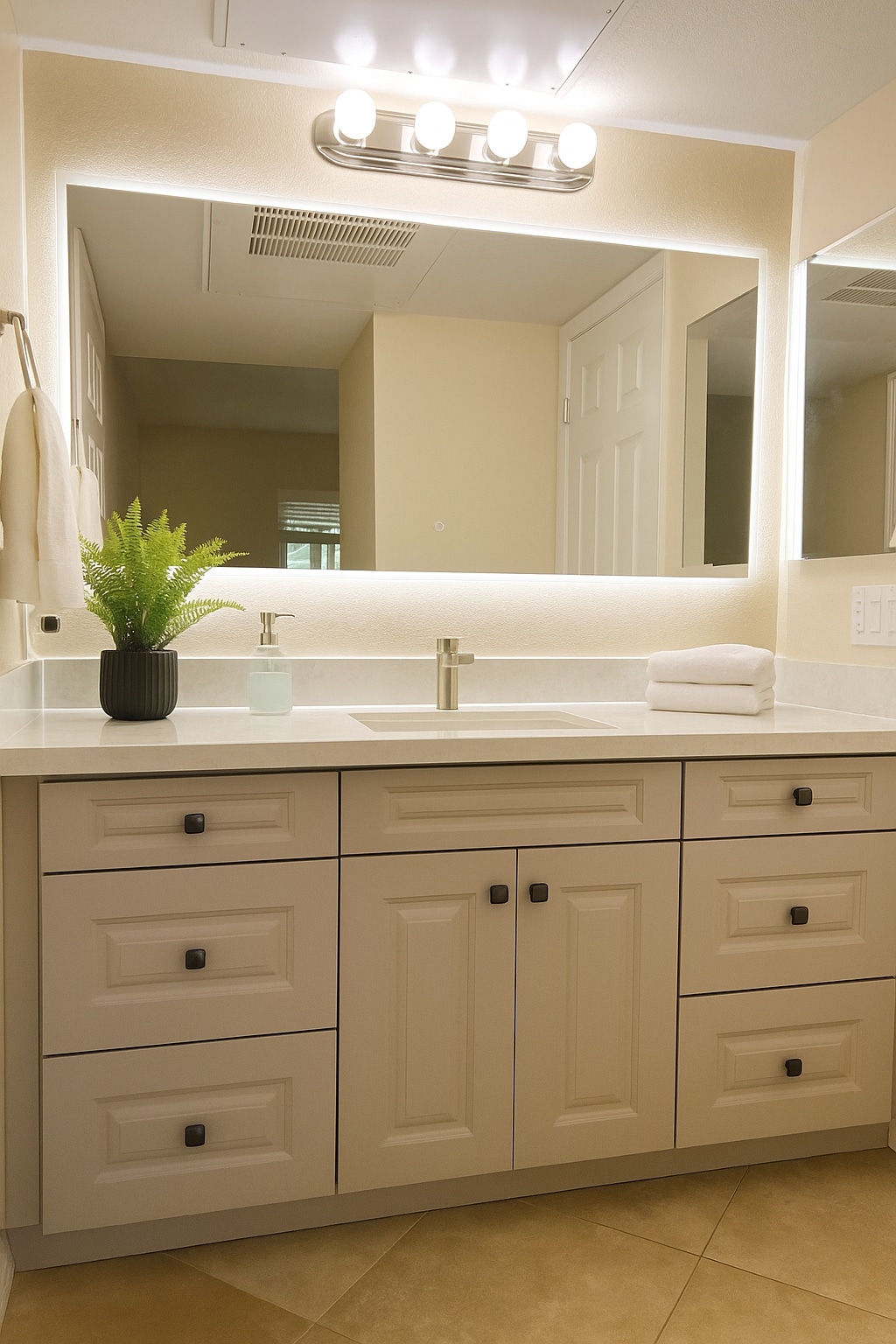 Bedroom 2 vanity (virtual staging) - 3429 Legato Ct