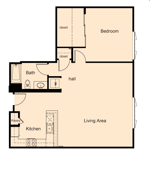 1BR/1BA - One Ecker Place