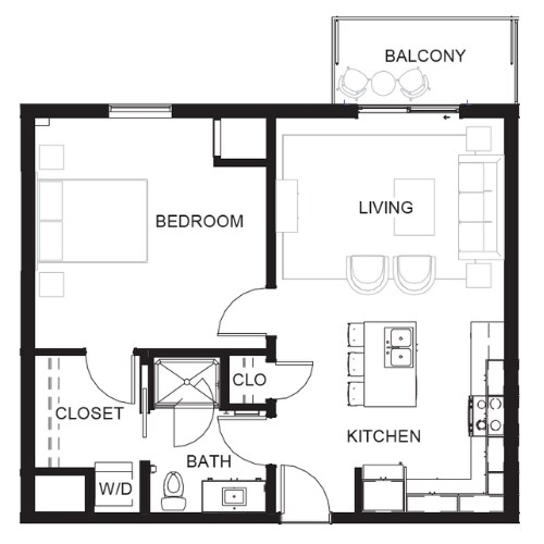 1 Bedroom 1 Bathroom 5th floor apartment - The Station Lofts