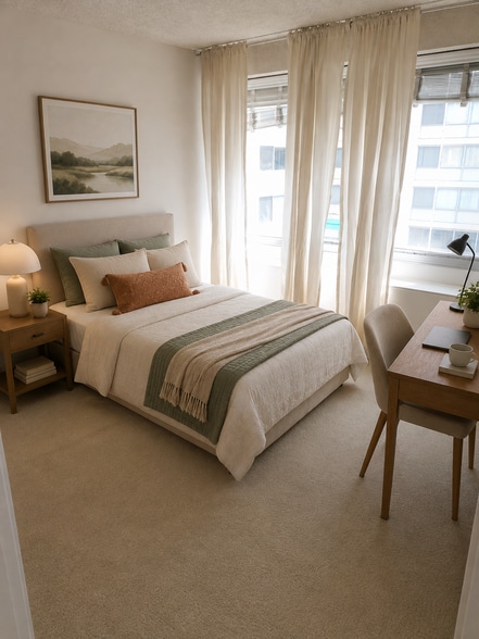 Bedroom 2 - Virtually staged to show possible use & layout of the space. - 5500 Friendship Blvd
