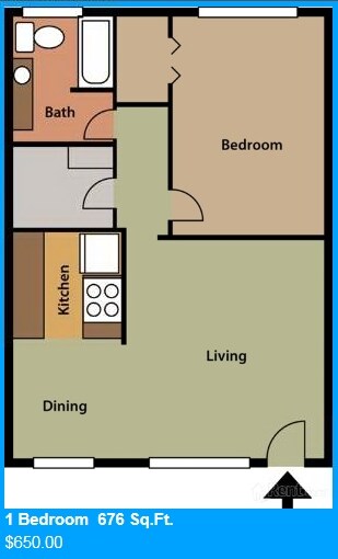 1BR/1BA - Oaks at Jane Lane