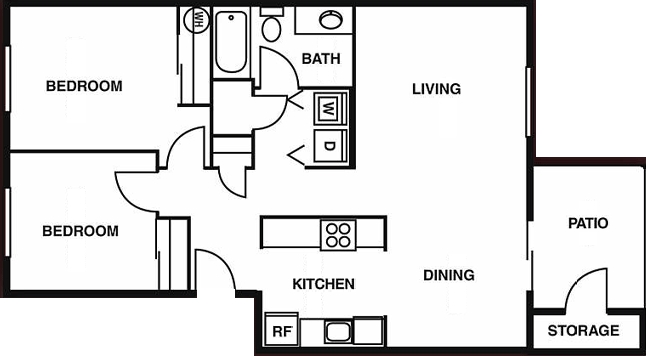 2BR/1BA - Willow Springs