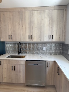 Stainless steel back splash - 381 Huntington Ave