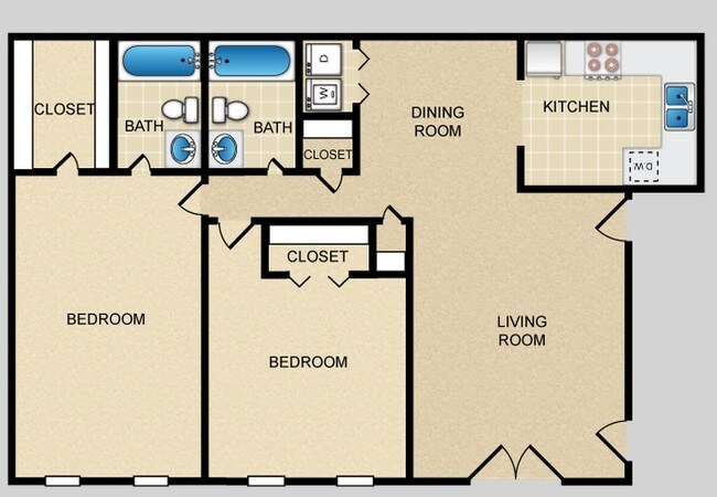 2BR/2BA w/ Garden - Marquis Place