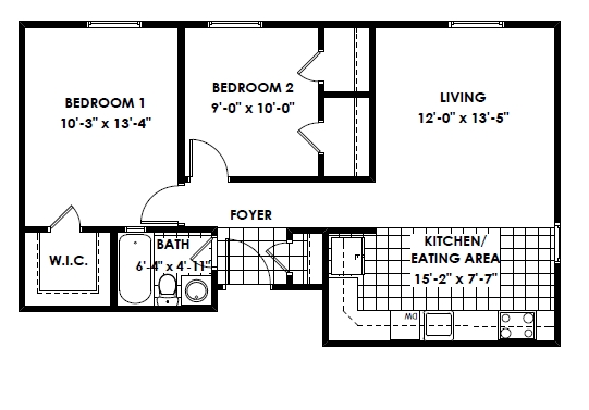 2BR/1BA - Clayton Court Apartments