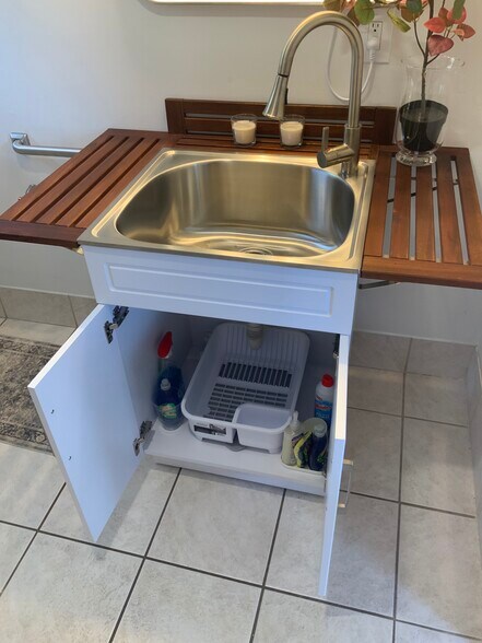 2x1 modern bathroom with kitchen supplies - 2440 Manasota Beach Rd