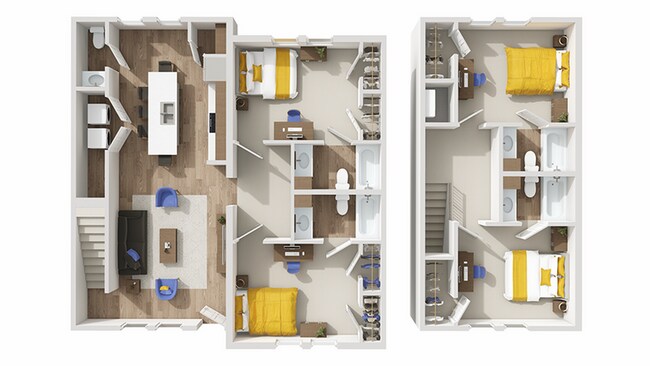 D1 Townhome: 4BD | 4.5BA | 1734 SF - The Avenue at Orono Apartments
