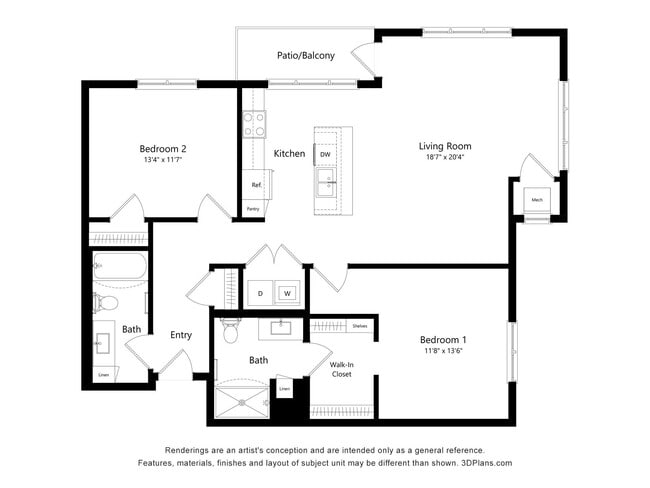 Floorplan - The Fern 55+ Apartments