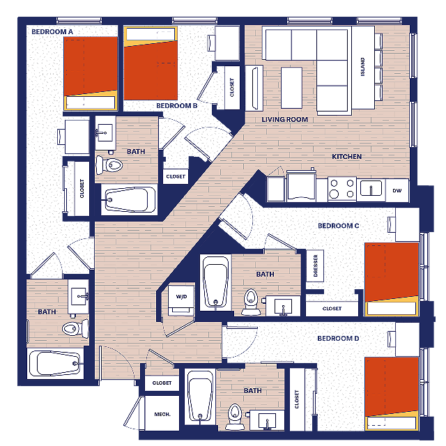 4 BEDROOM, 4 BATH XL - The York