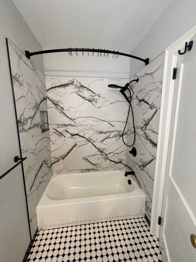 new shower tub, adjustable shower height - 541 Lamar Ave