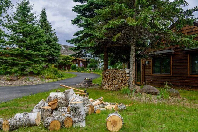 The cabin on the right, with the owner's property to the left. - 6012 Highway 61