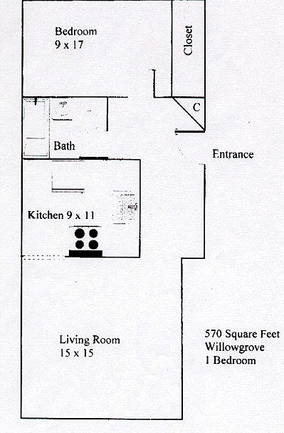1BR/1BA - Willow Grove Apartments