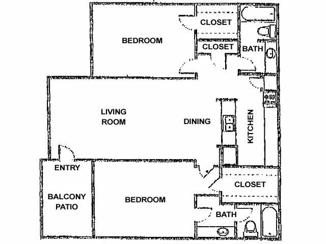 2BR/2BA - Bend at Oak Forest Apartments