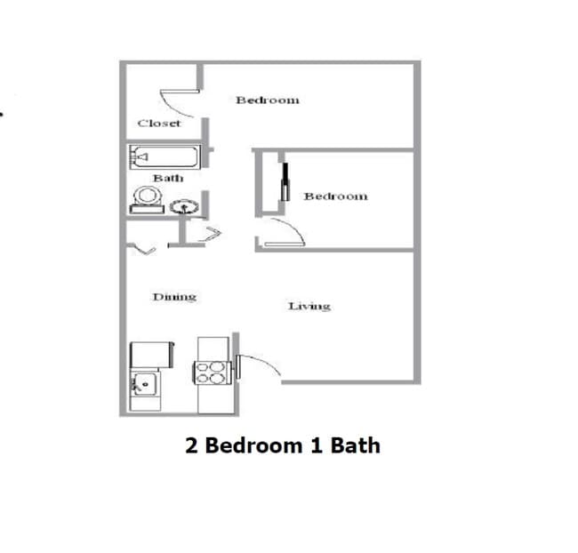 2 BR/1 BA - Rose Glen Apartments