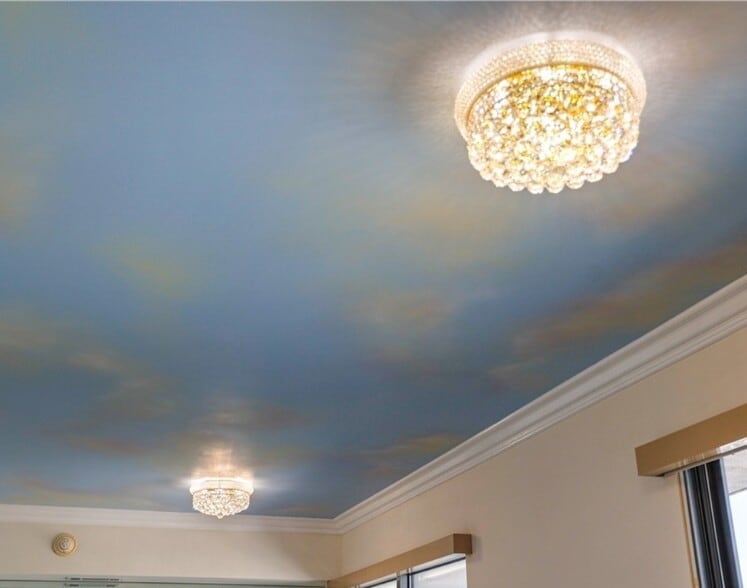 Sky ceiling with chandeliers - 200 W Sahara Ave