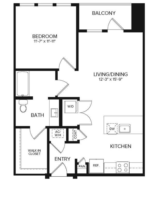 A2 ANSI | 1 bed 1 bath | 770 sq ft - Album Mansfield 55+ Active Adult Apartment Homes
