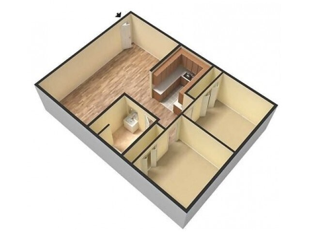 Embassy 2bd floor plan 3D - King's Apartments
