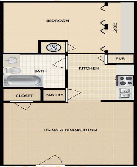 Floorplan - Copper Terrace Apartments