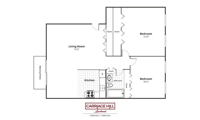 2 Bedroom | 1 Bathroom - Carriage Hill