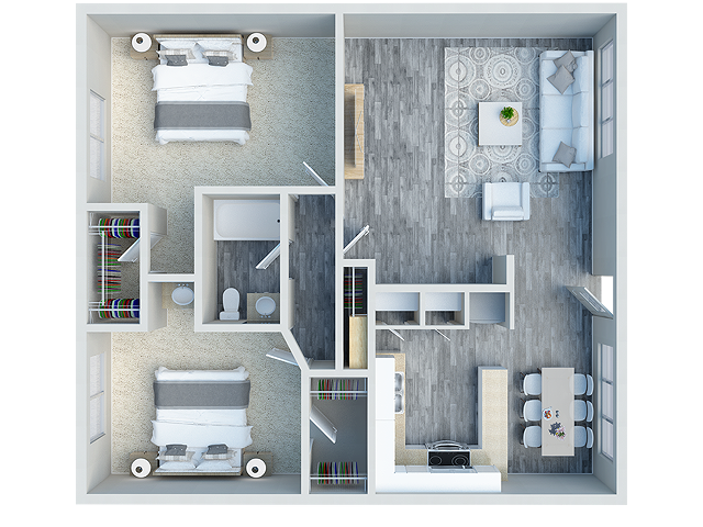 Two Bedroom Floor Plan - Elevate Apartment Homes (08/25)