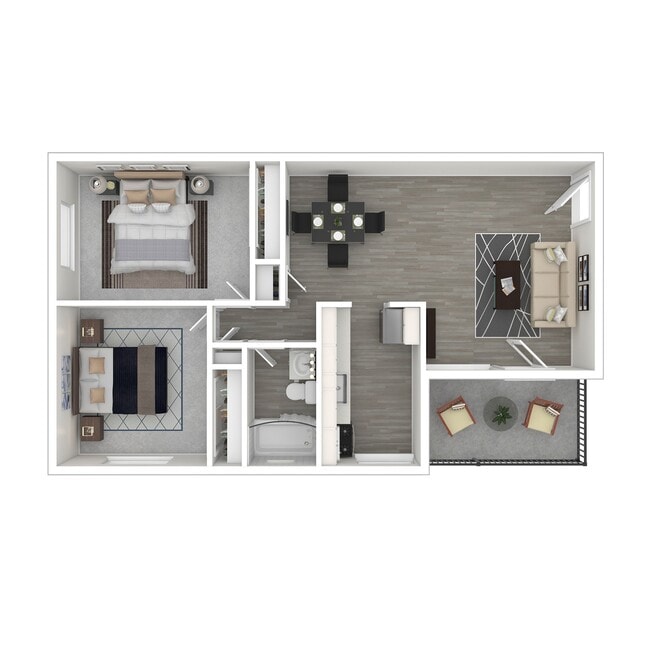 2 Bedroom 3D - Allen Gardens Apartments