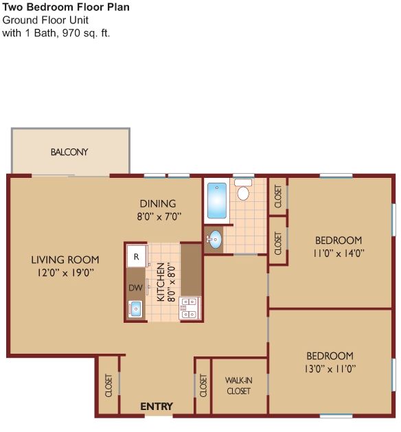 2BR/1BA - Redstone Gardens