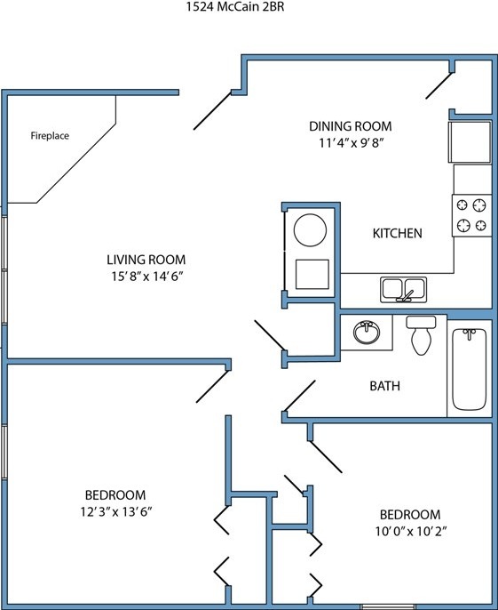 2-bed, 1-bath - 1524 McCain Lane