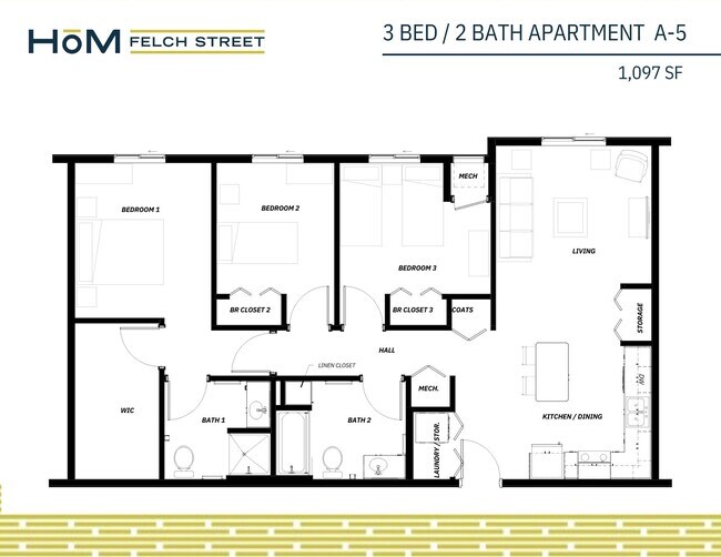 Floorplan - HoM Flats at Felch Street