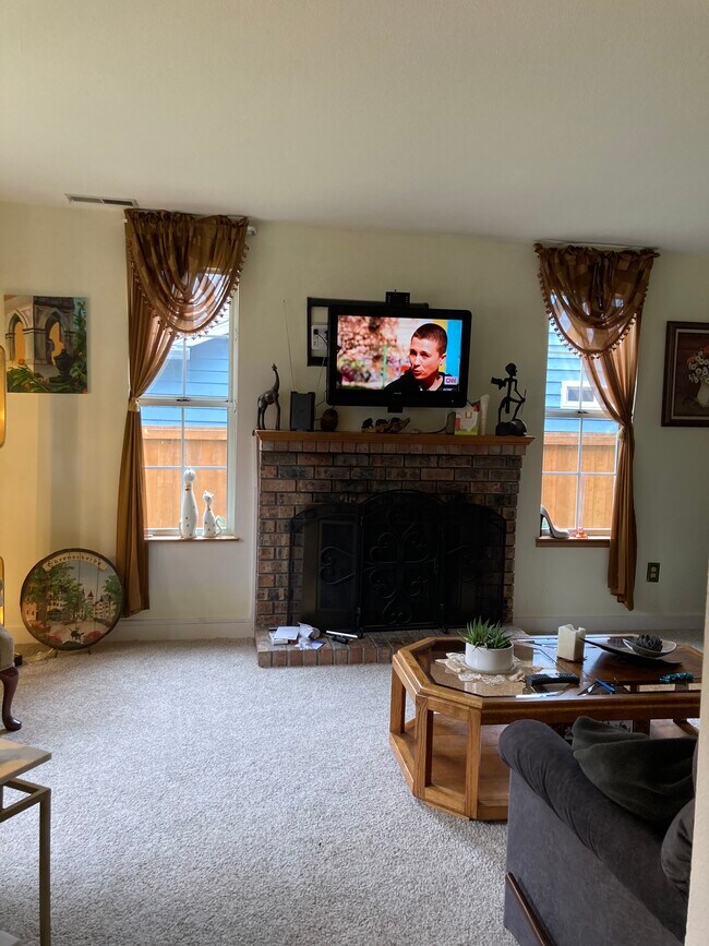 wood fire place & TV mount - 14217 55th Ave SE