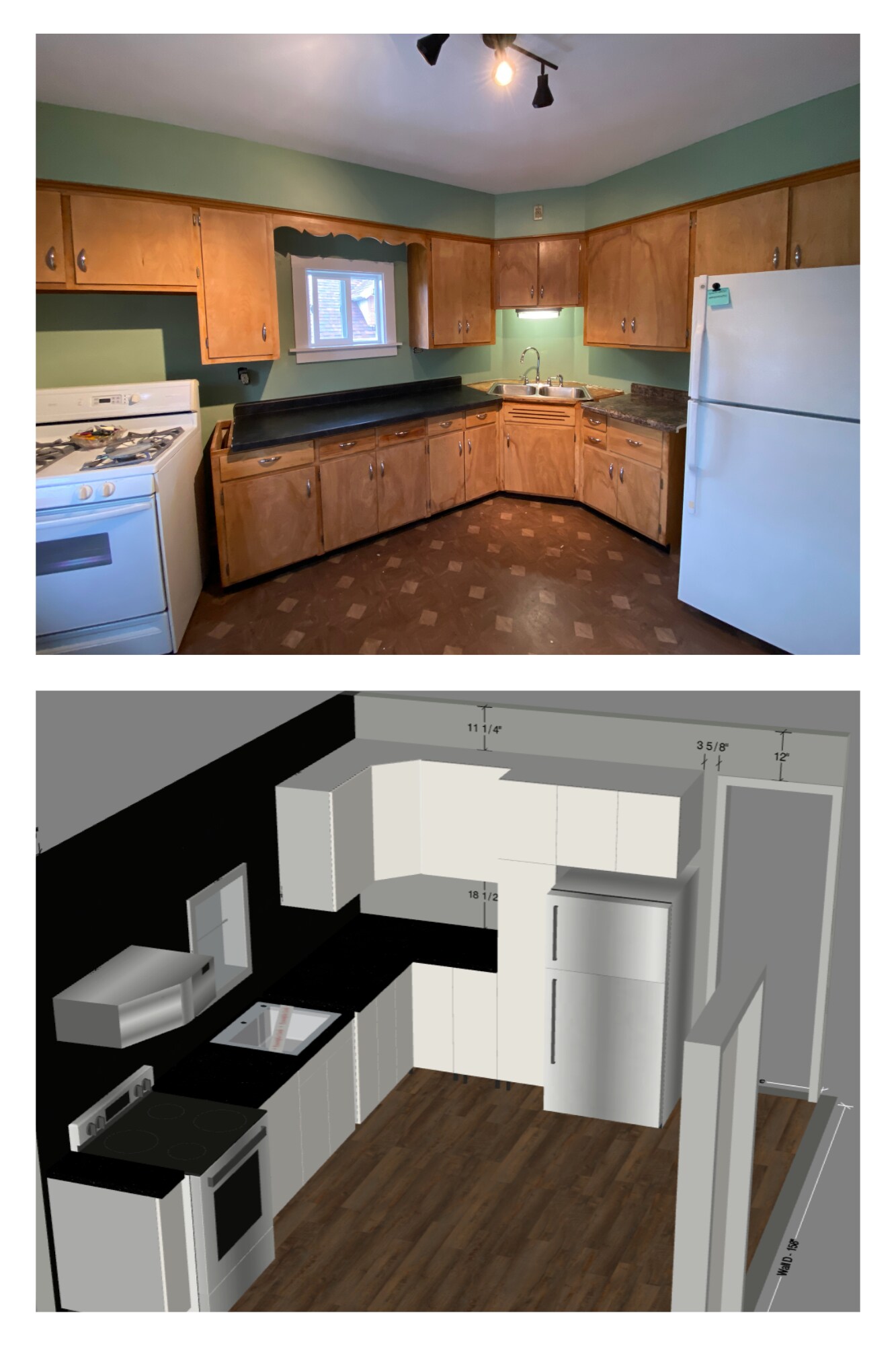 Current Kitchen + Remodel Plan - 439 W 14th Ave