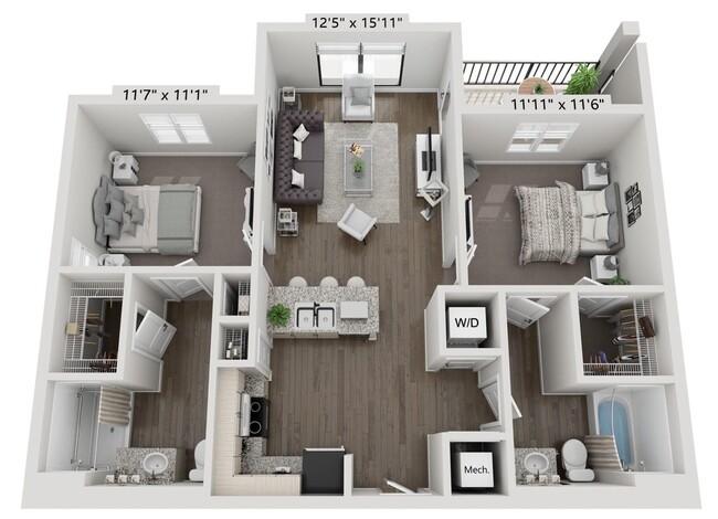 Floorplan - 6228 Music City Apartments