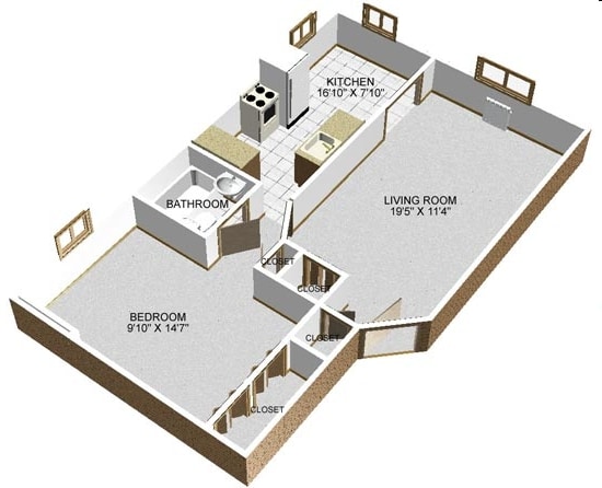 1BR/1BA - University Court Apartment