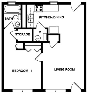 1BR/1BA - Perrytown Apartments
